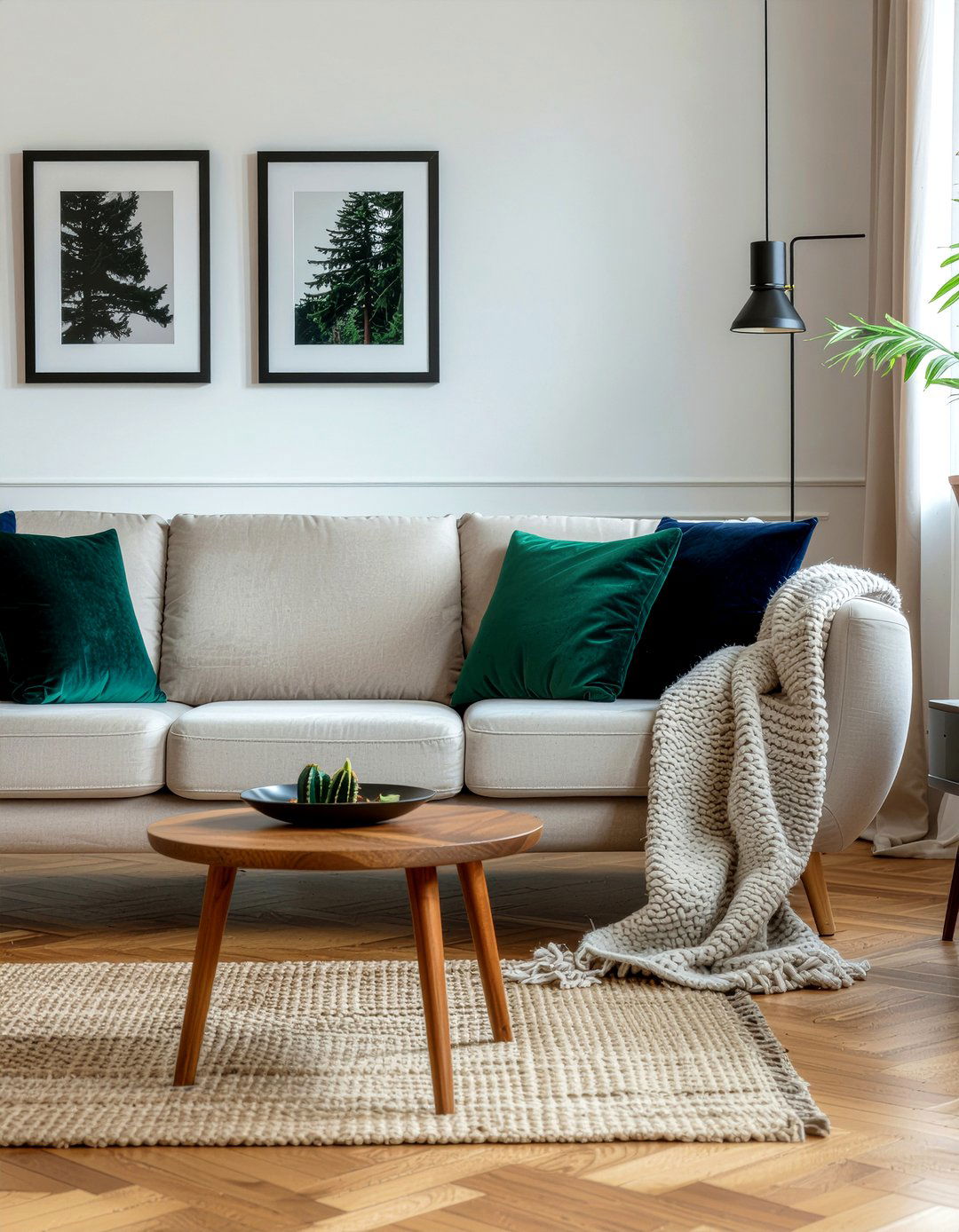 Velvet cushions - 30 Norwegian living room ideas