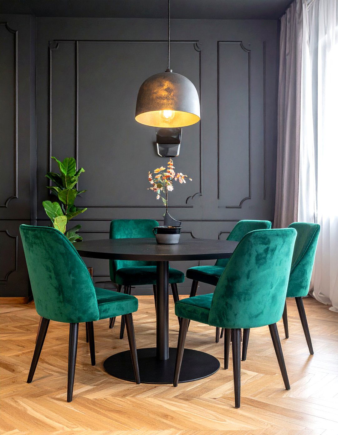 Velvet dining chair - 30 Tribeca dining room ideas