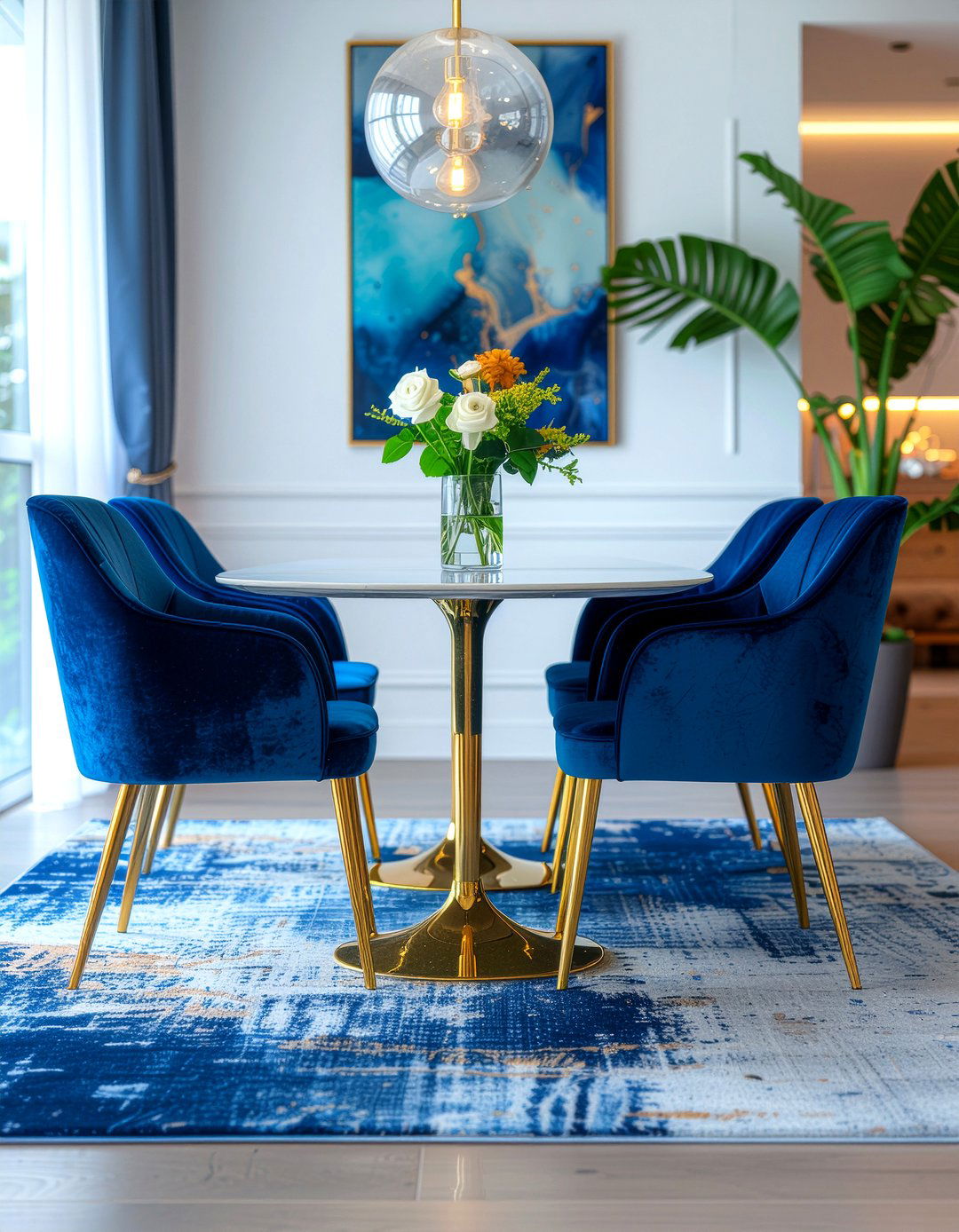 Velvet dining chair set - 30 dining room transformation ideas