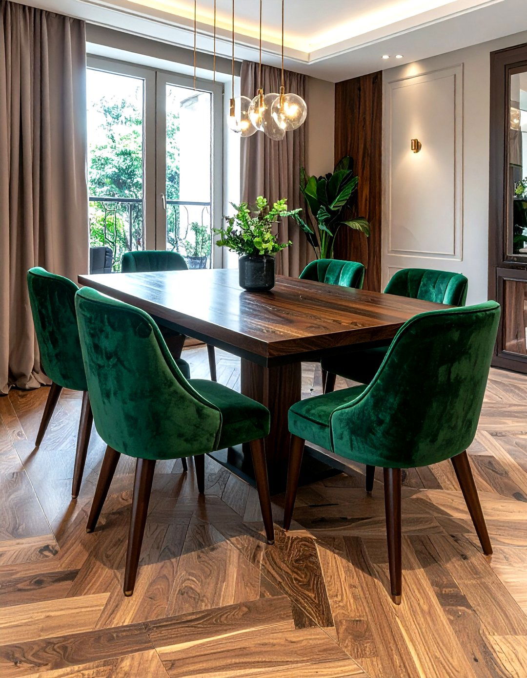 Velvet dining chairs - 30 dining room design tips