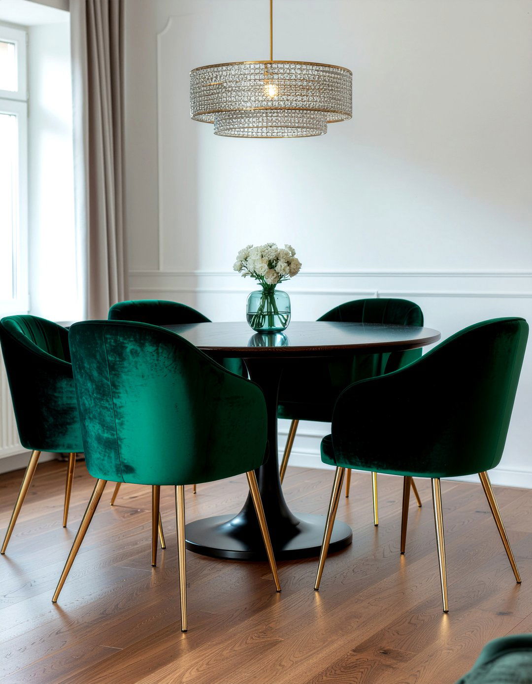 Velvet dining chairs - 30 dining room glow-up ideas