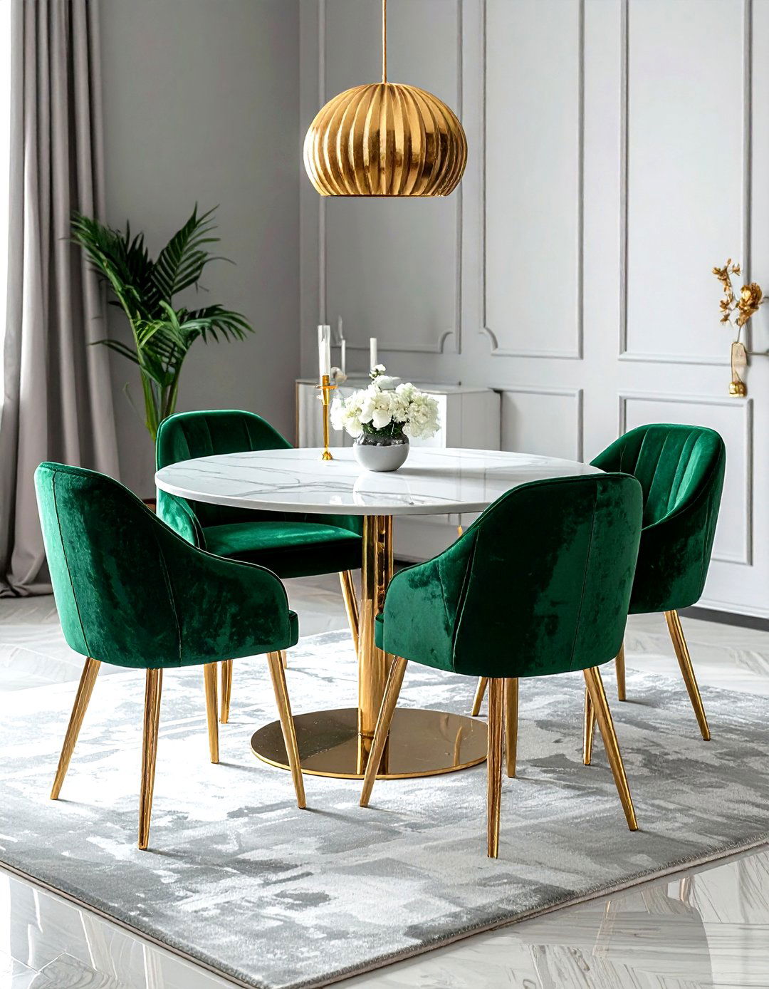 Velvet dining chairs - 30 intimate dining room ideas