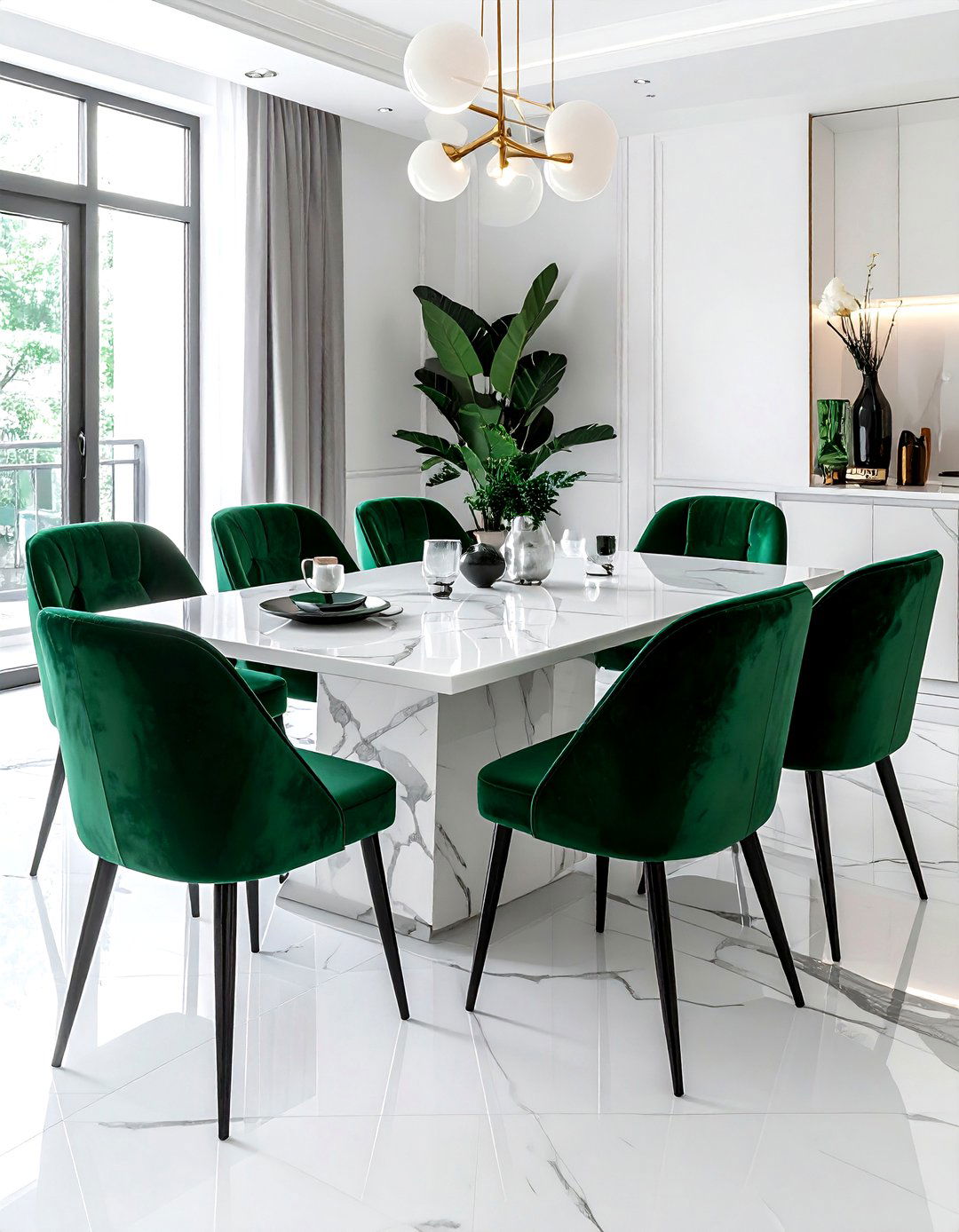 Velvet dining chairs - 30 luxurious decor ideas
