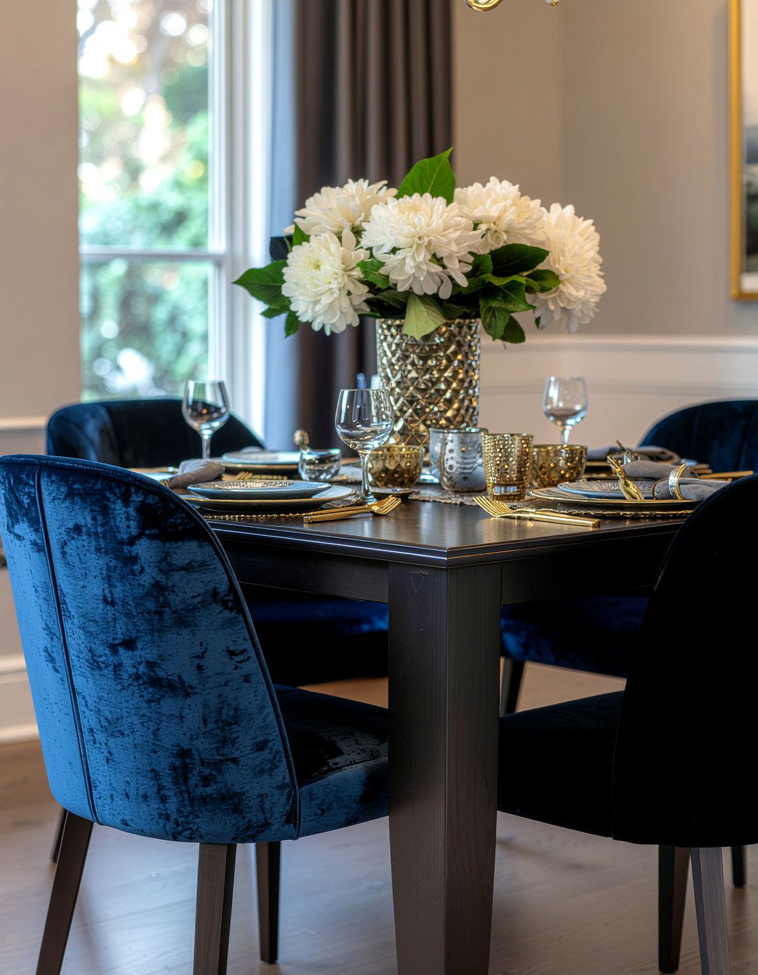 Velvet dining chairs - 30 New Orleans dining room ideas