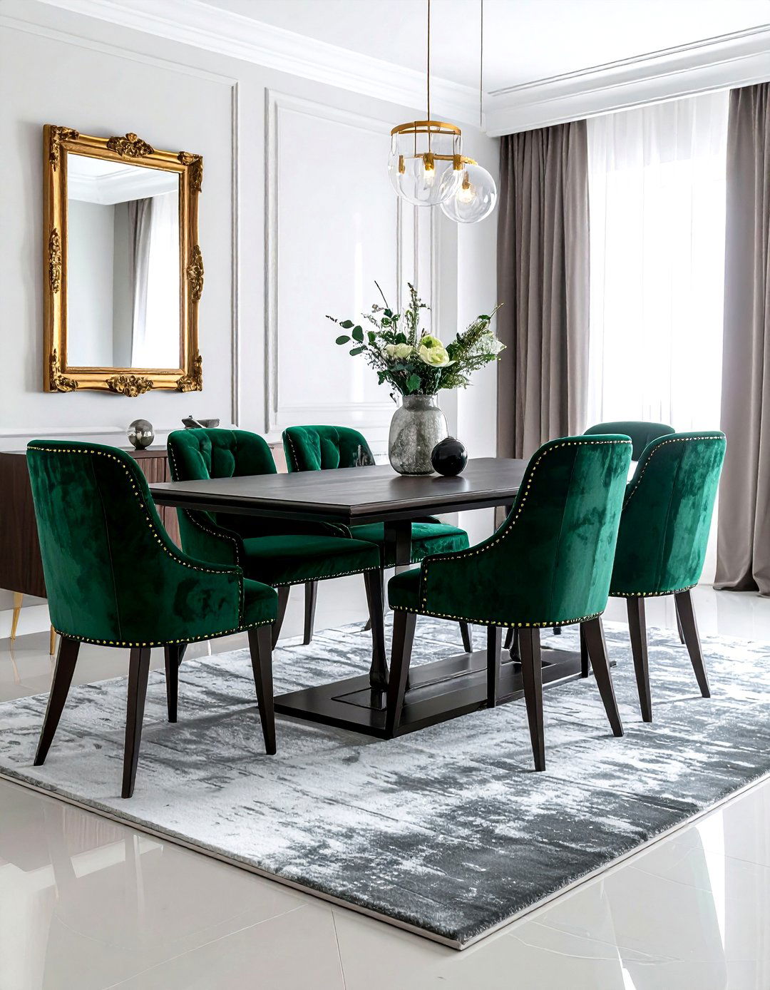 Velvet dining chairs - 30 new traditional dining room ideas