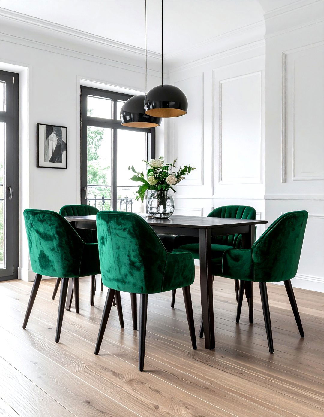 Velvet dining chairs - 30 Park Avenue dining room ideas