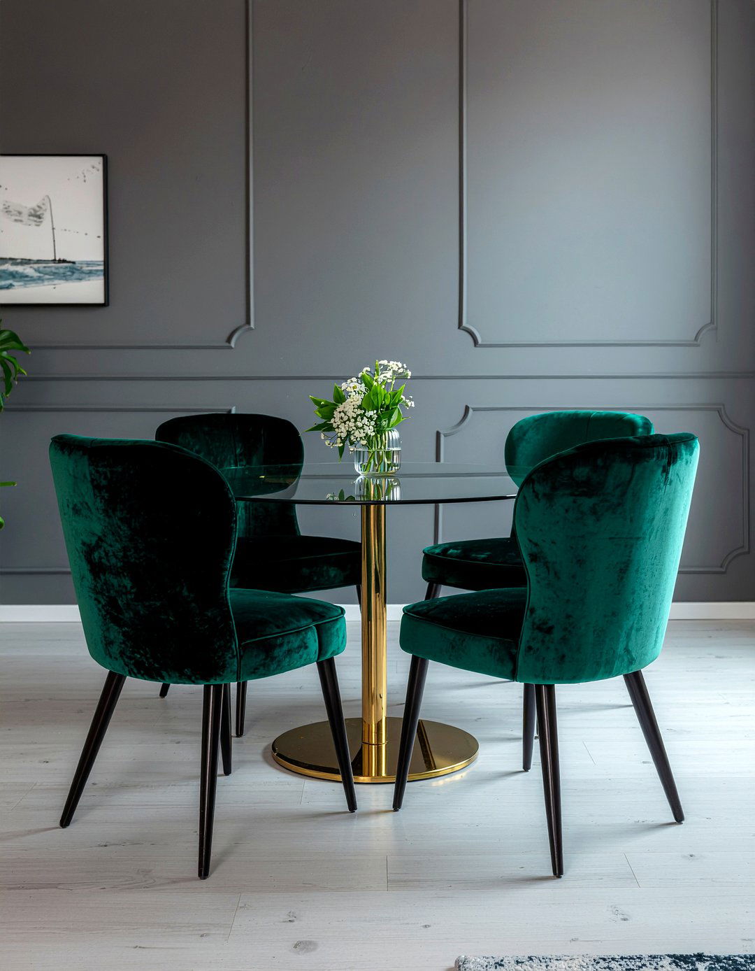 Velvet dining chairs - 30 practical dining room ideas