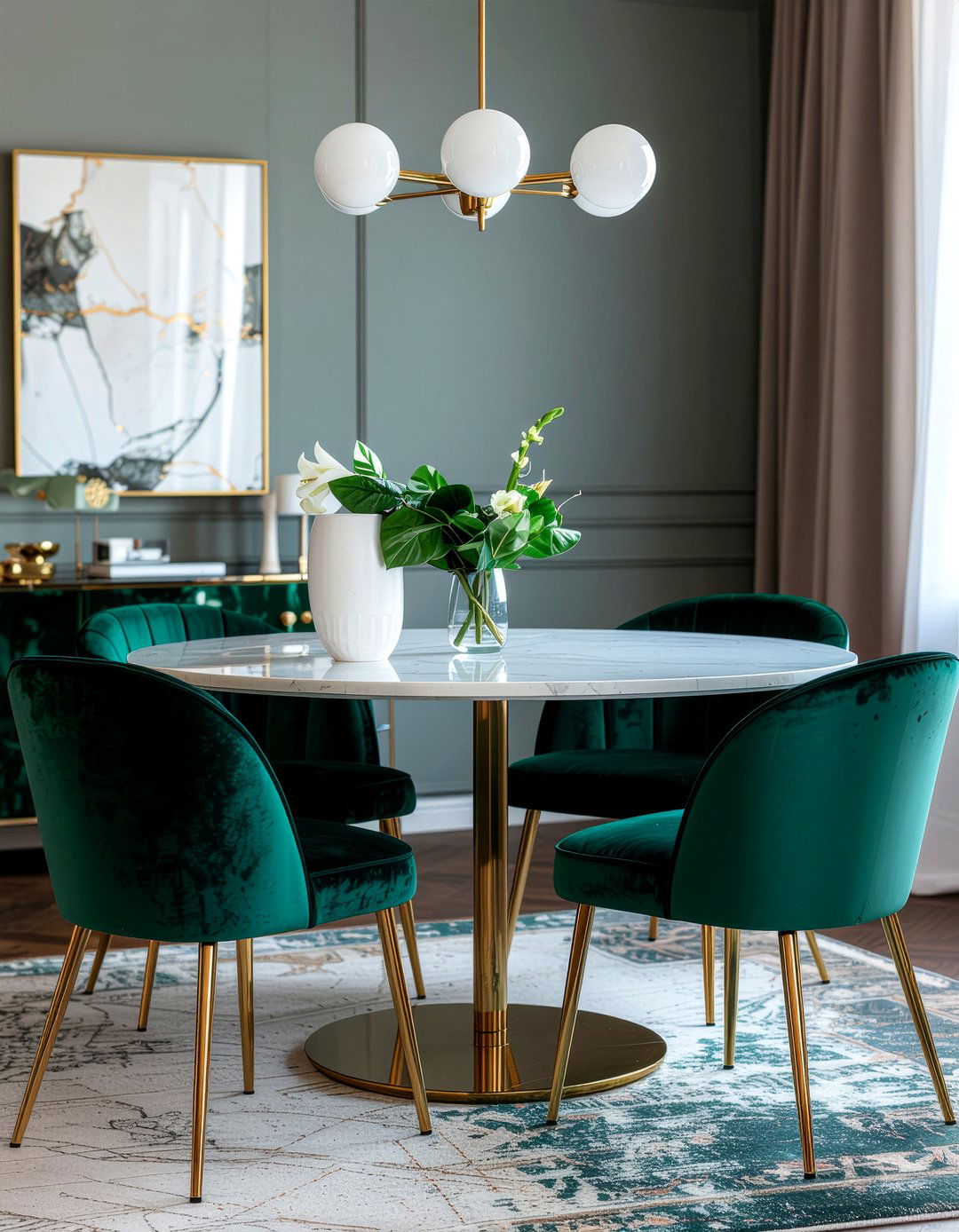 Velvet dining chairs - 30 restored dining room ideas