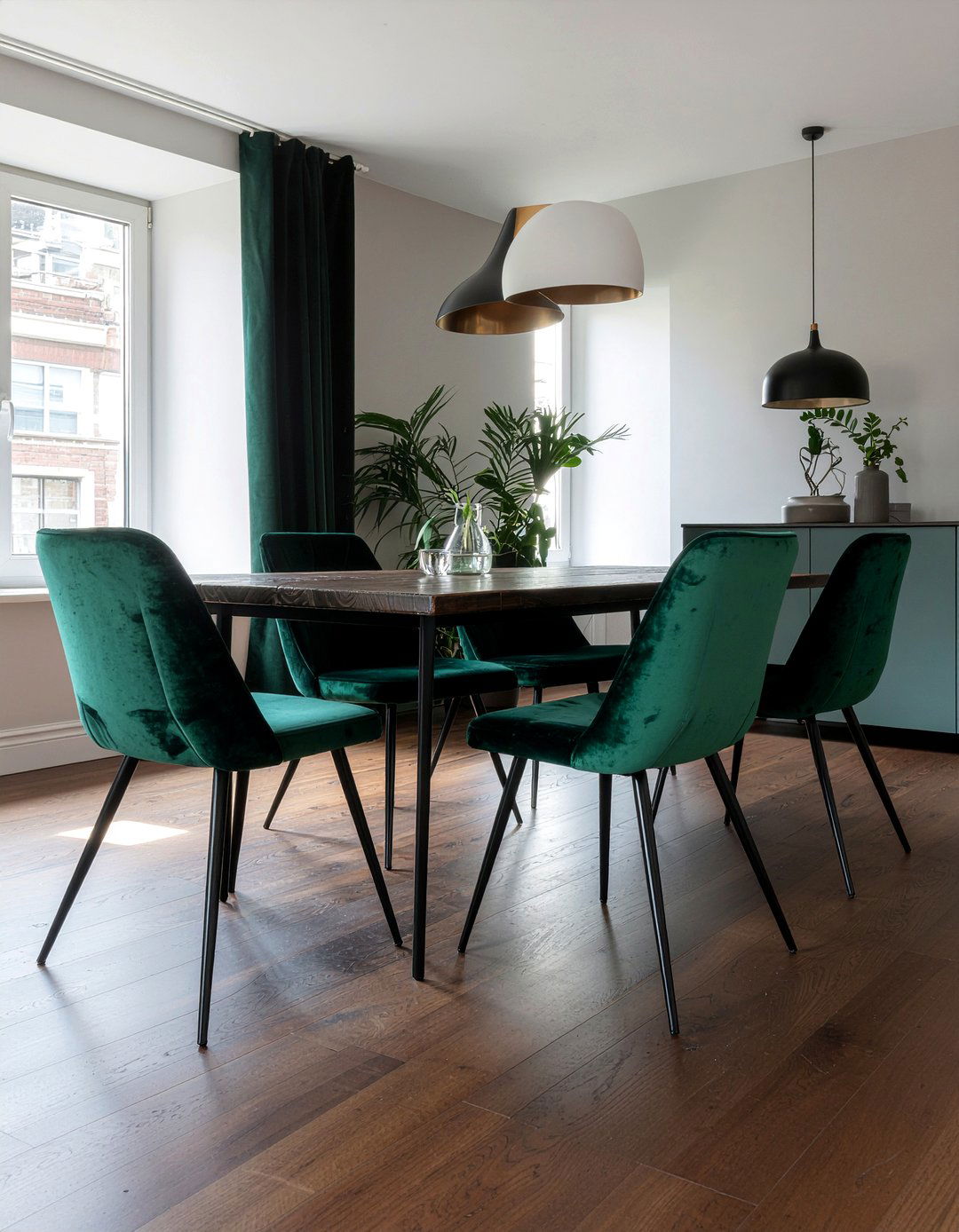 Velvet dining chairs - 30 rich dining room ideas