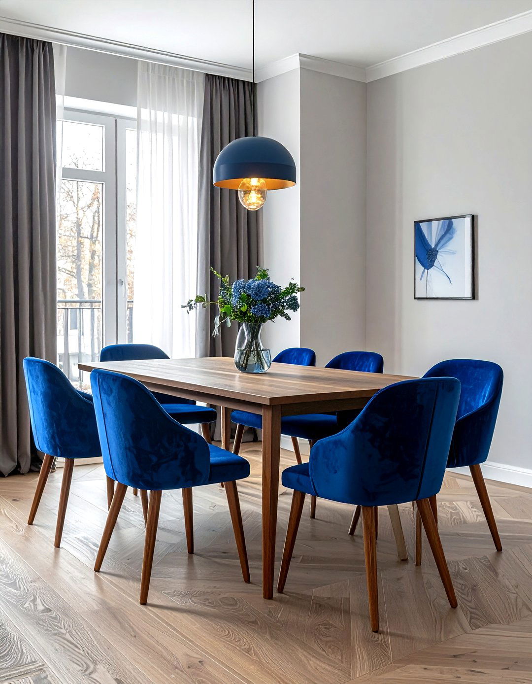 Velvet dining chairs - 30 stylish dining room ideas