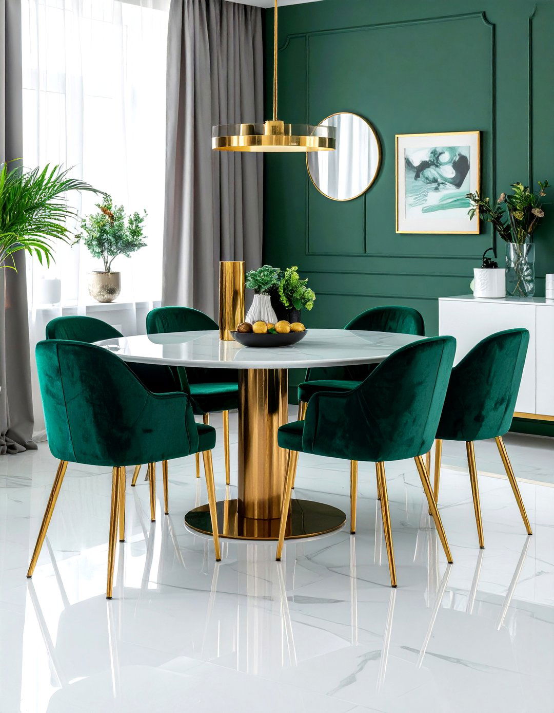 Velvet dining chairs - 30 updated traditional dining room ideas