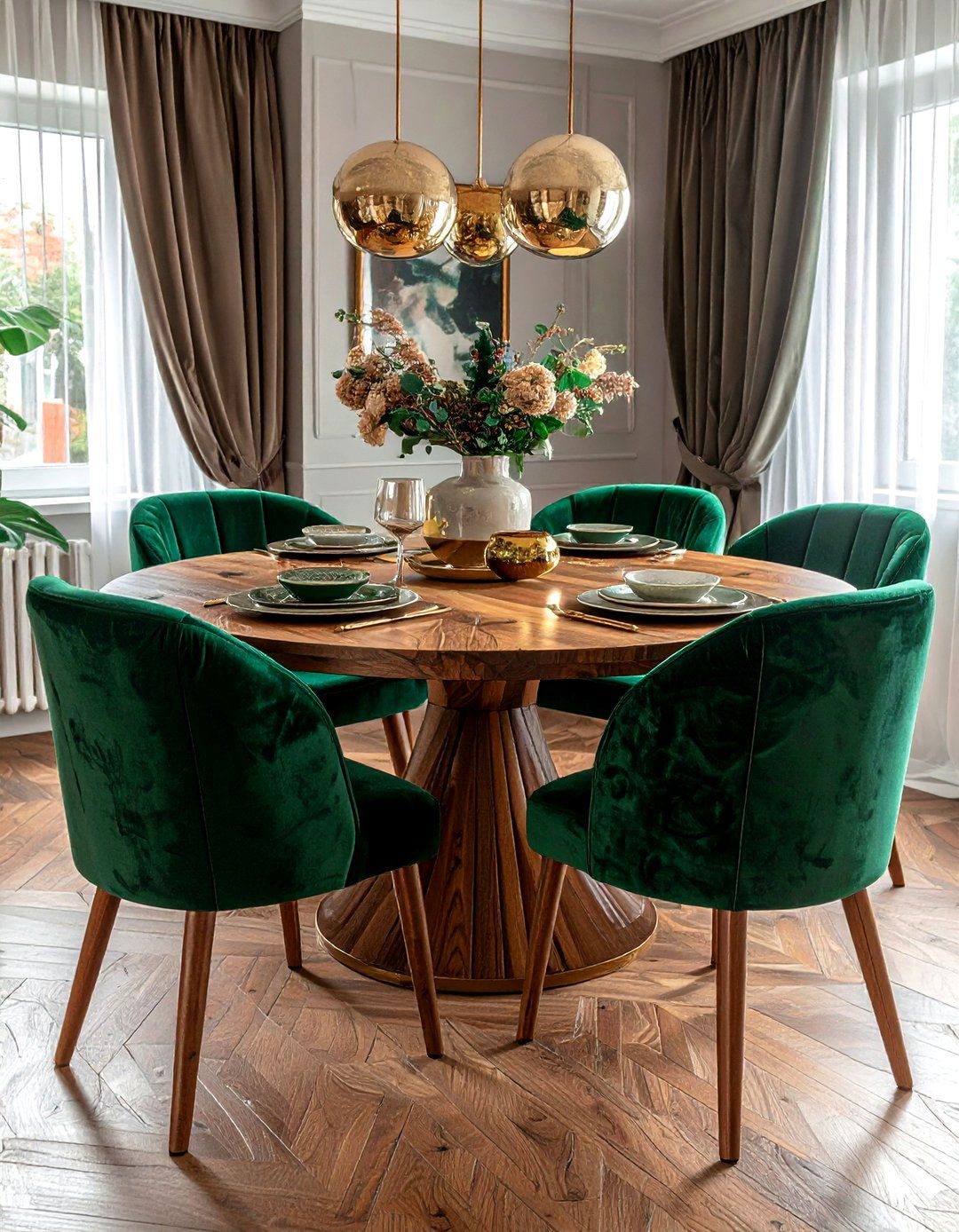 Velvet dining room - 30 viral dining room ideas