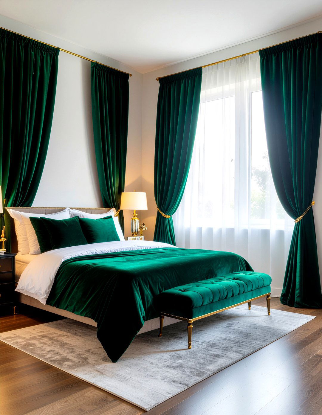 Velvet emerald curtains - 30 bedroom curtains
