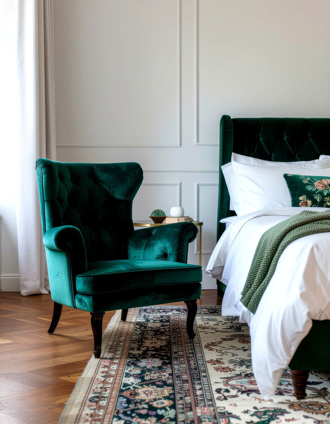 Velvet floral upholstery - 30 floral themed bedroom ideas