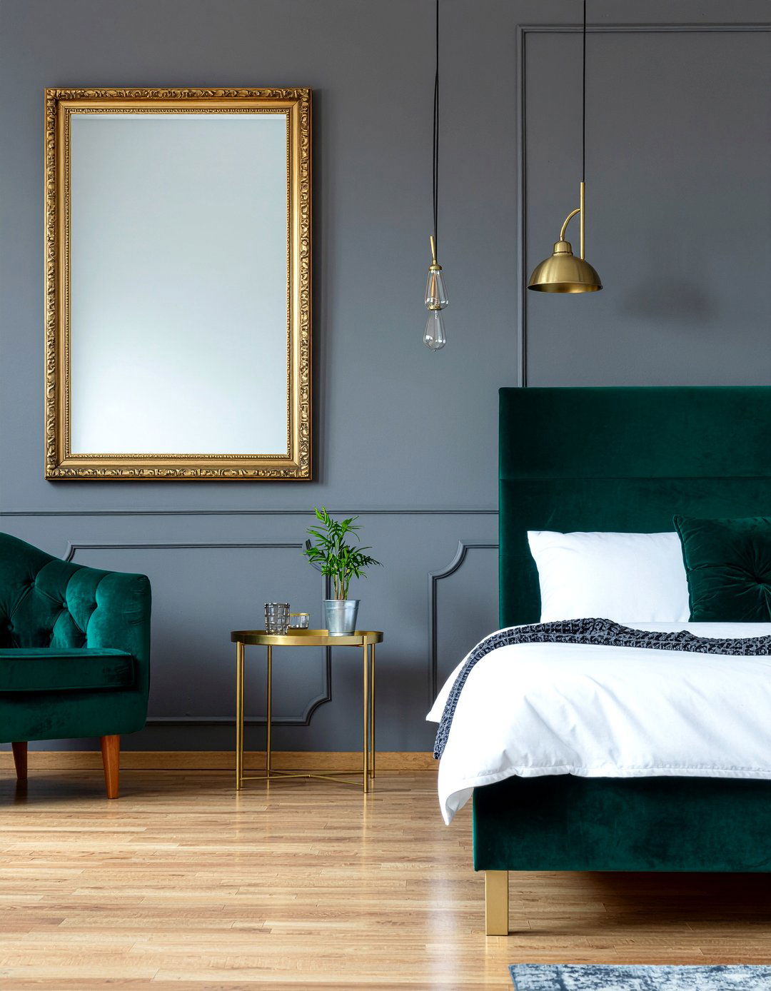 Velvet framed mirror - 30 bedroom wall mirrors