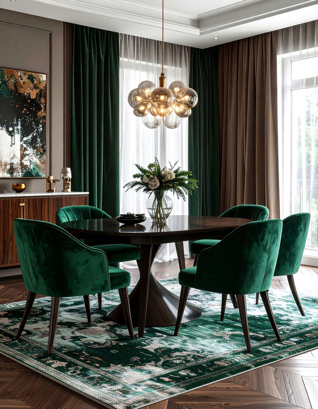 Velvet furniture dining room - 30 luxurious dining room ideas