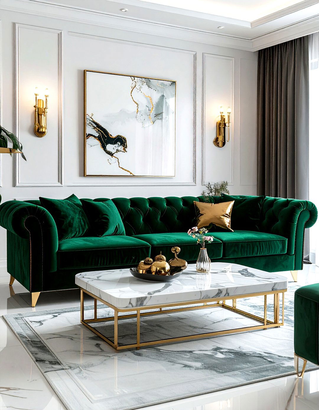 Velvet furniture living room - 30 high-end living room ideas
