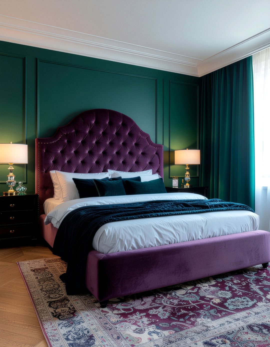 Velvet jewel tone bedroom - 30 jewel toned bedroom ideas