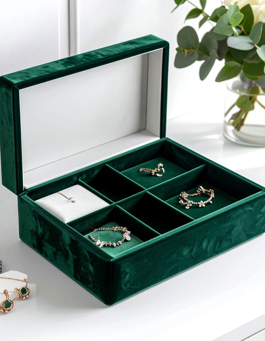 Velvet jewelry tray - 30 vanity tray ideas