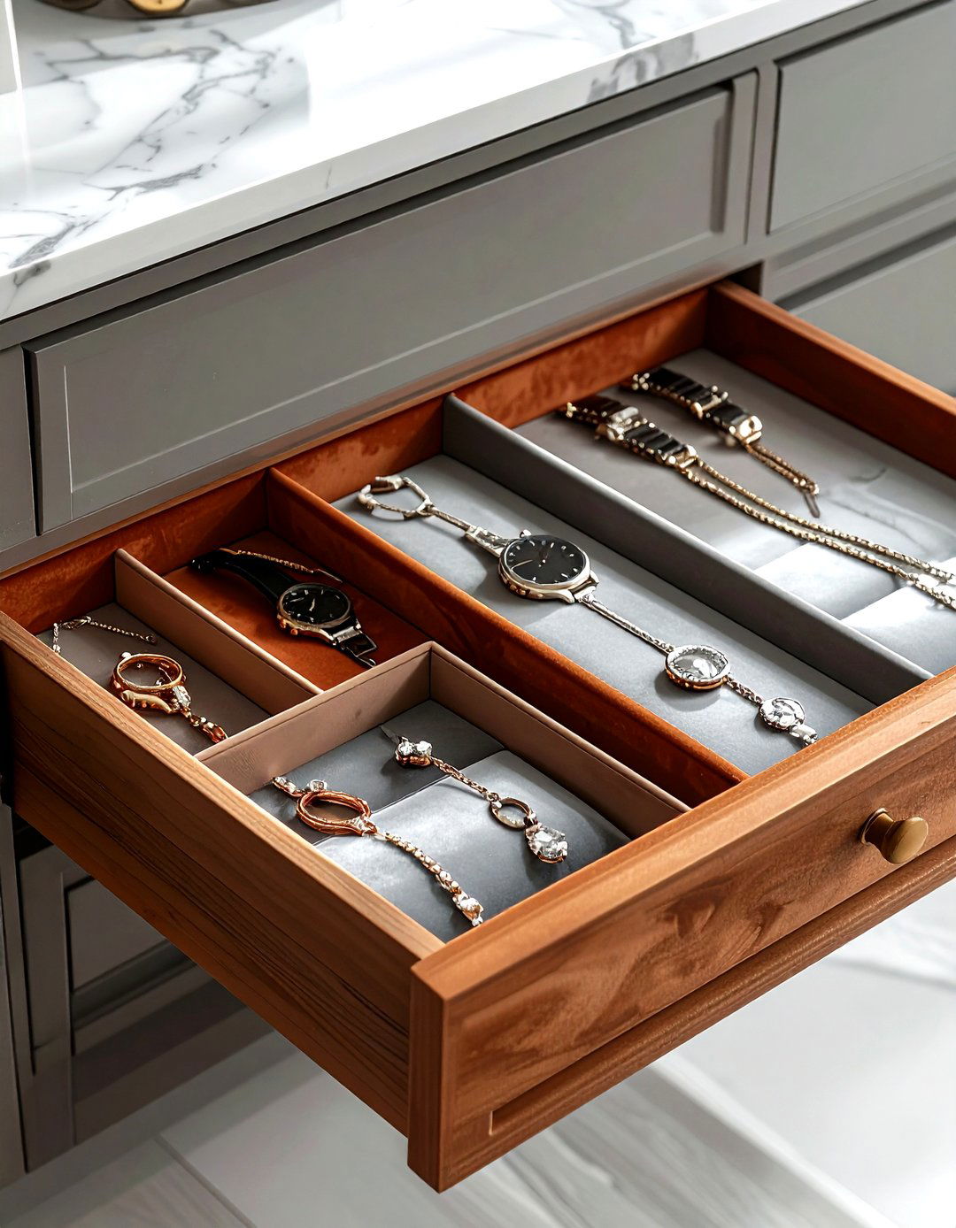 Velvet jewelry tray insert - 30 bedroom closet organization