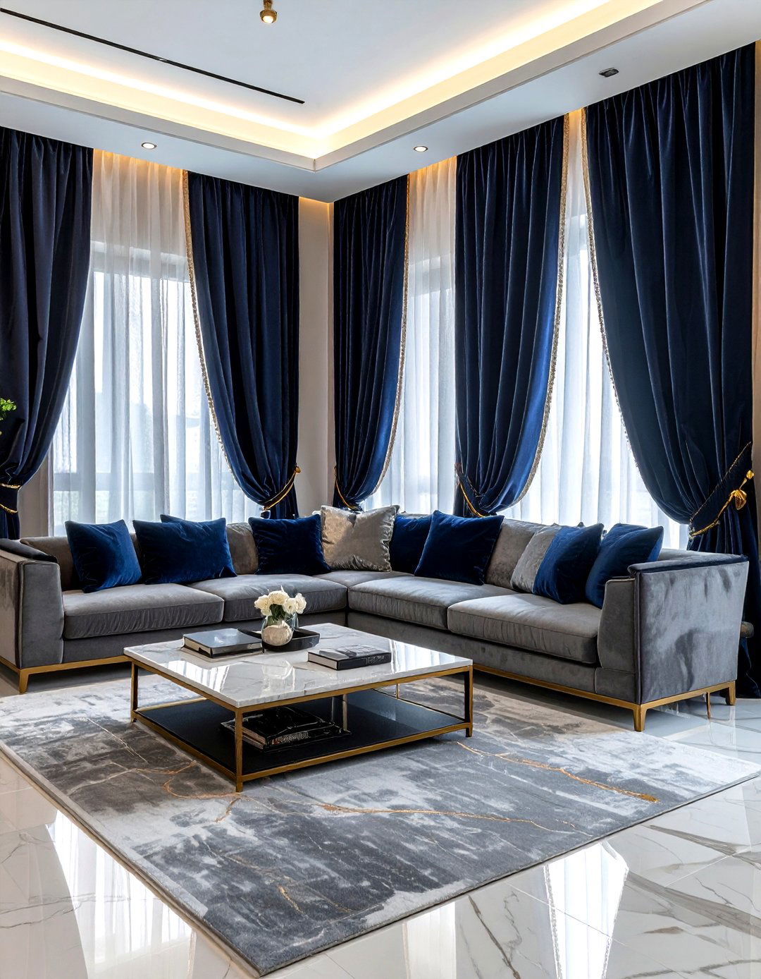 Velvet living room drapes - 30 drape ideas