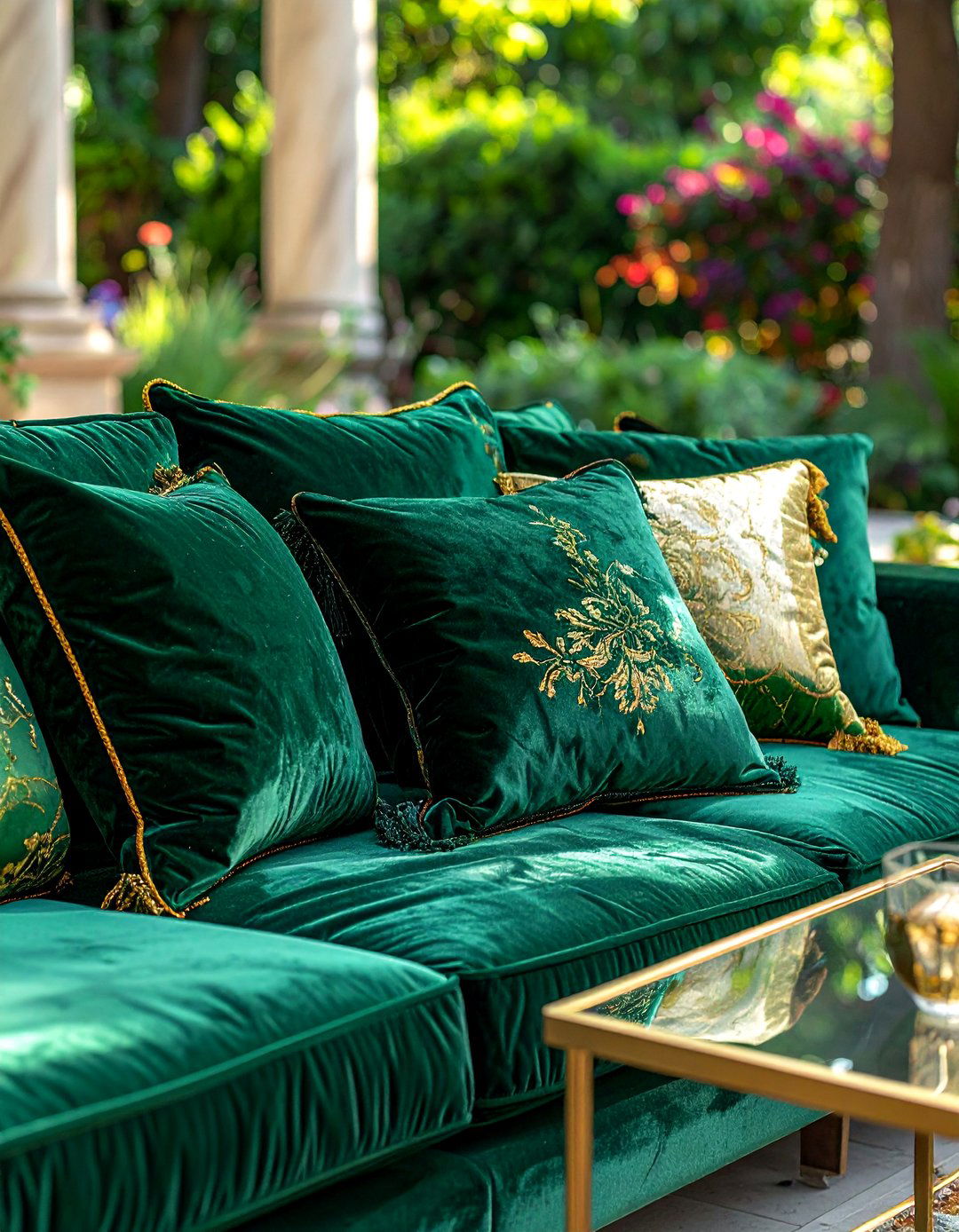 Velvet outdoor fabric - 30 outdoor pillow ideas