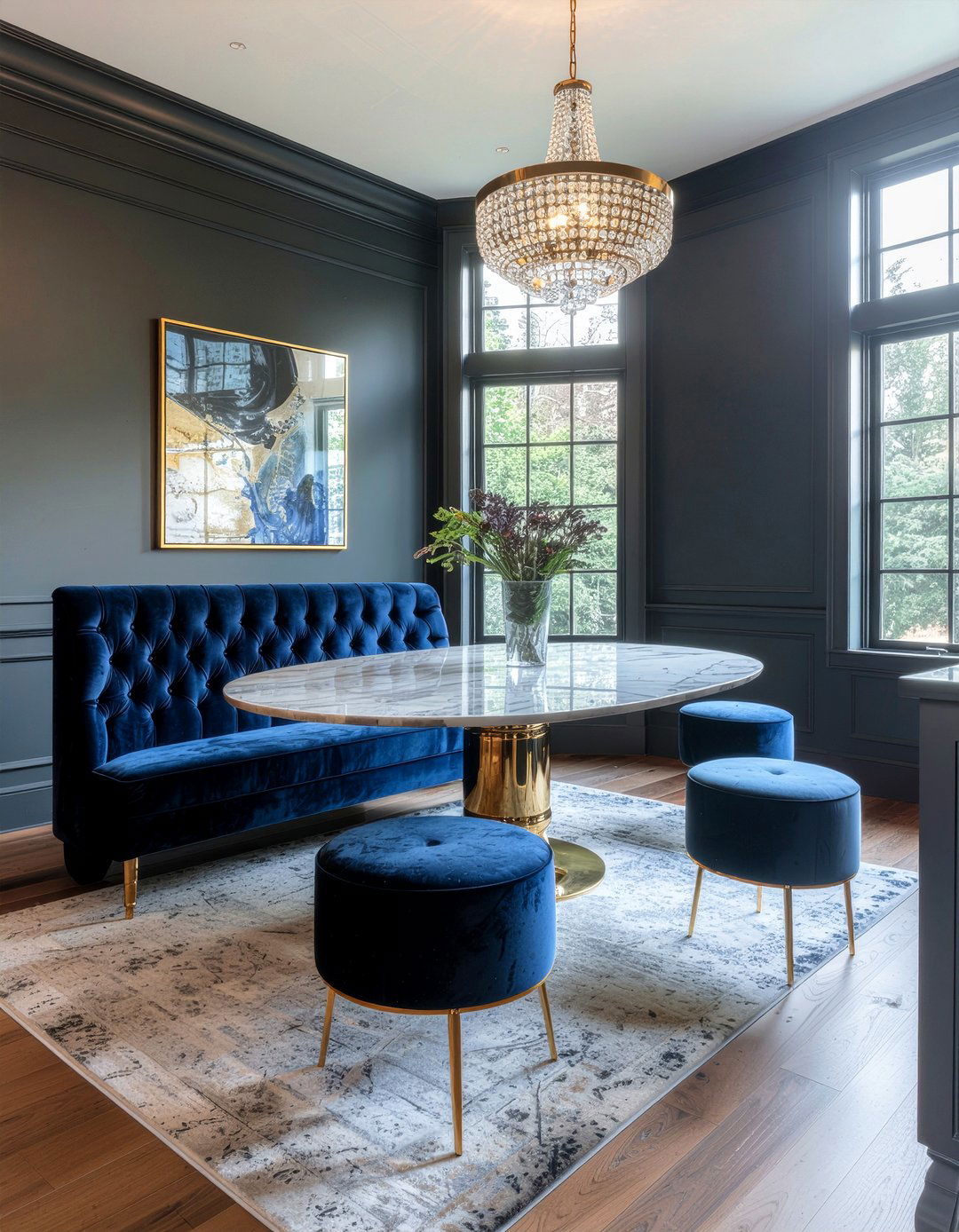 Velvet seating dining area - 30 dining nook ideas