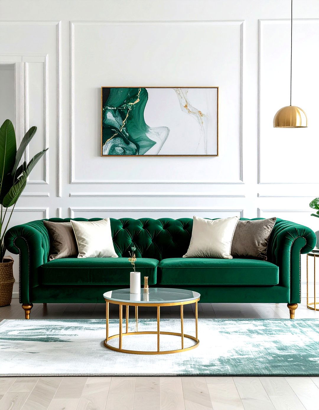 Velvet sofa - 30 decor improvement ideas