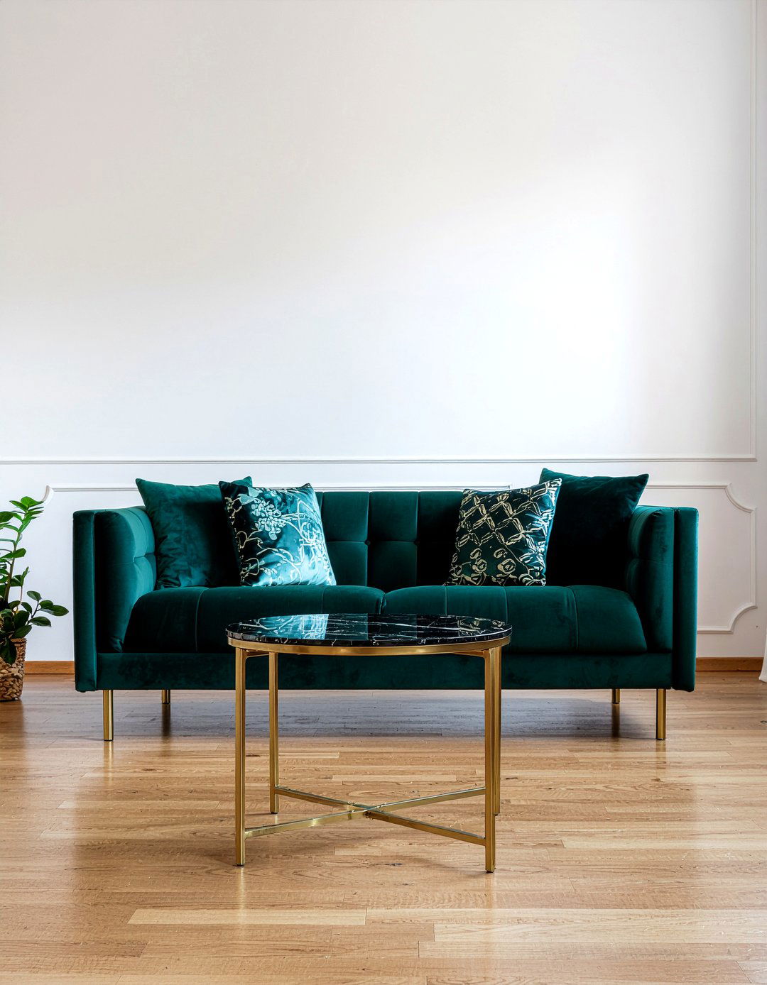 Velvet sofa - 30 living room renovation ideas