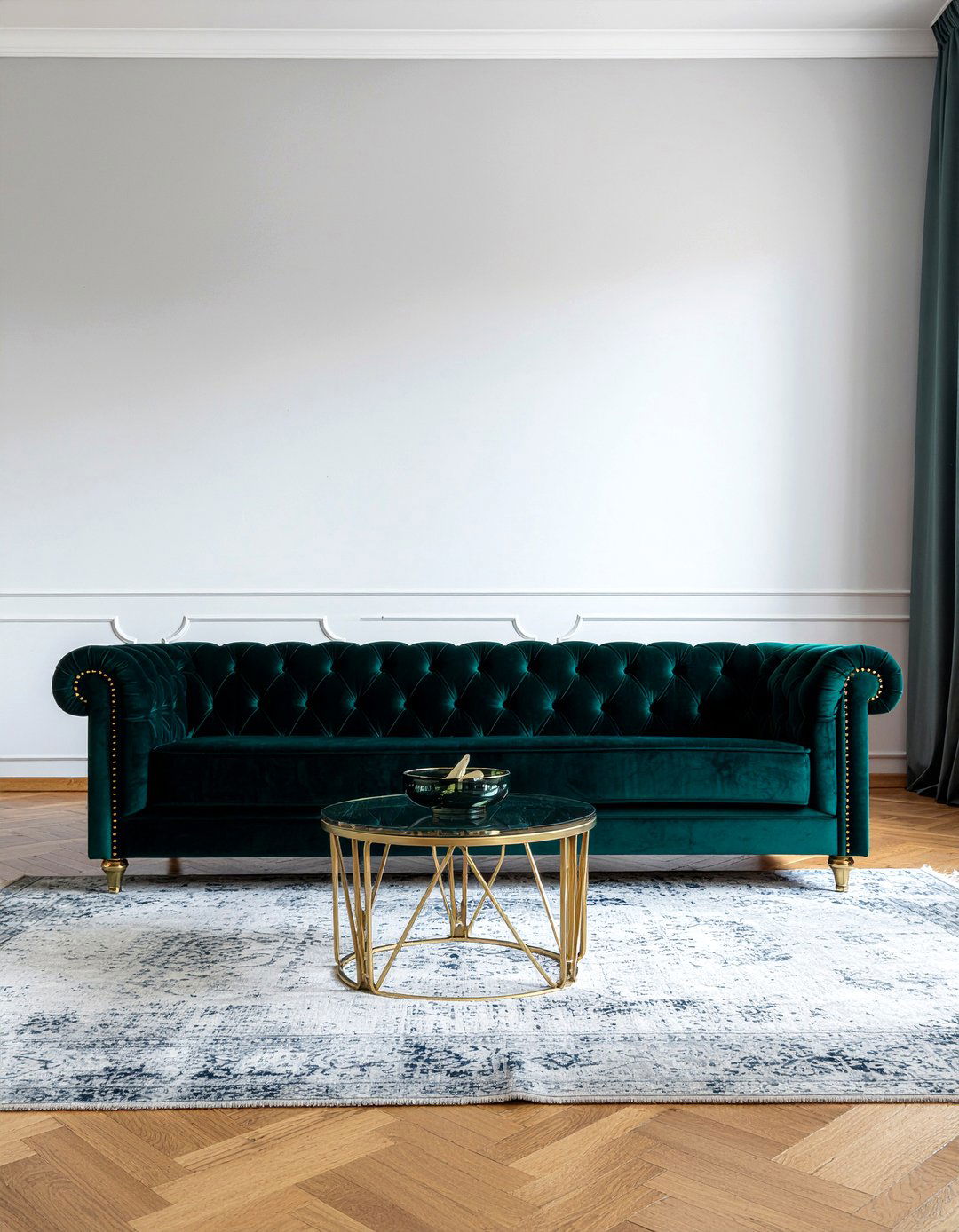 Velvet sofa - 30 modern glam living room ideas