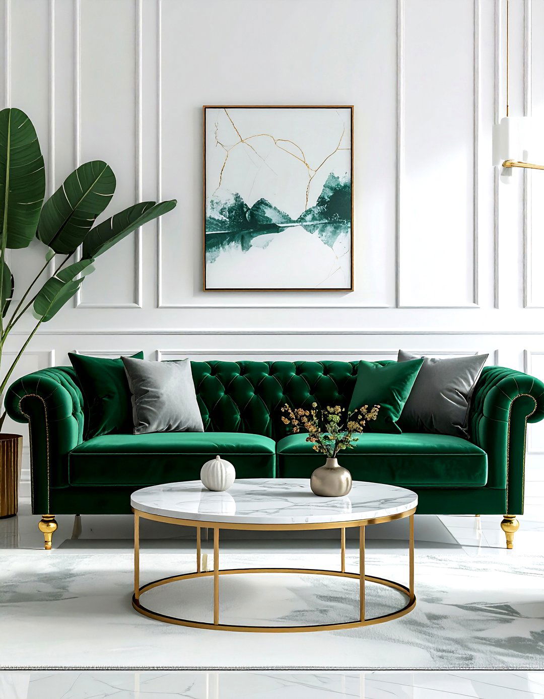 Velvet sofa - 30 timeless decor ideas