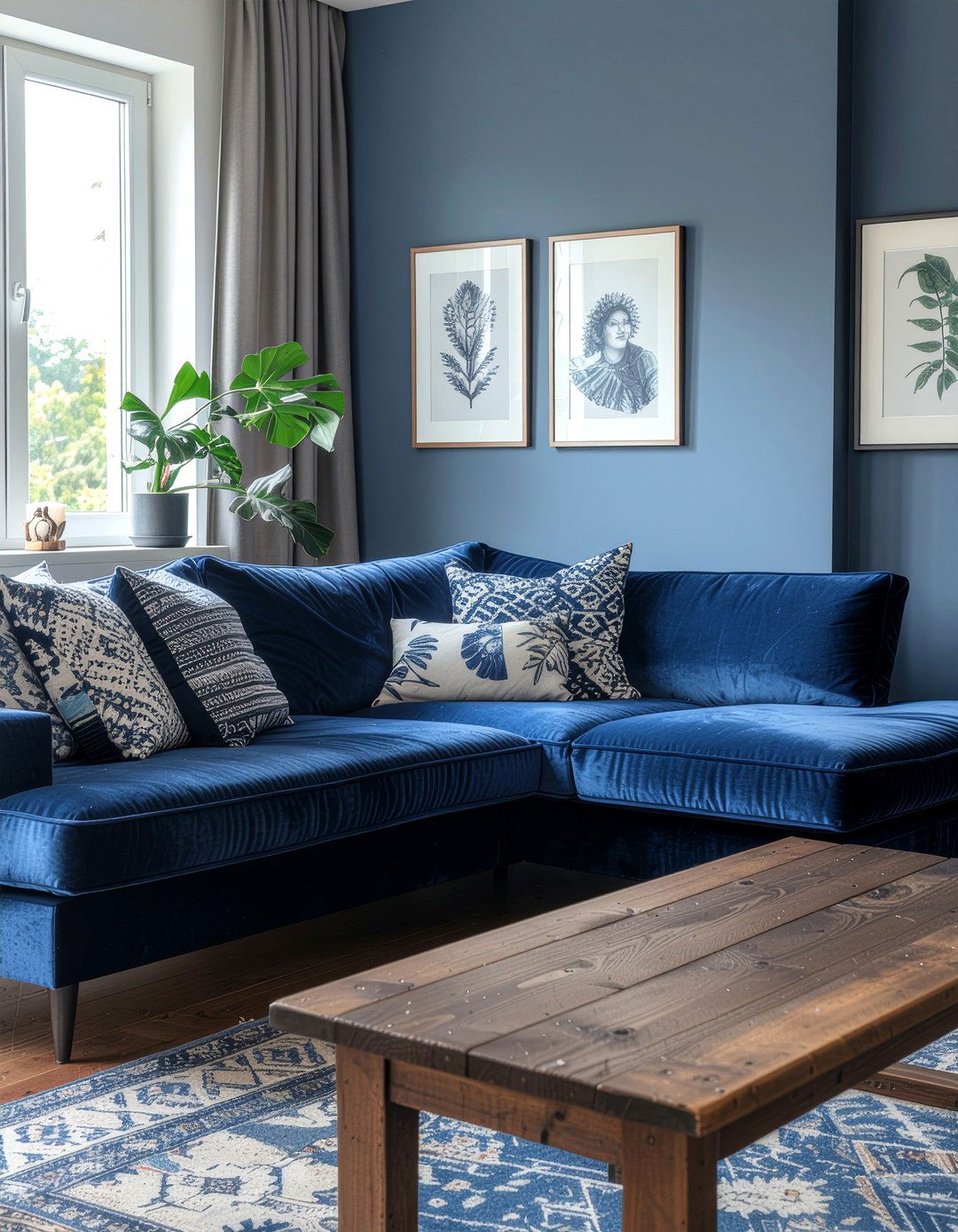 Velvet sofa living room - 30 eclectic living room ideas