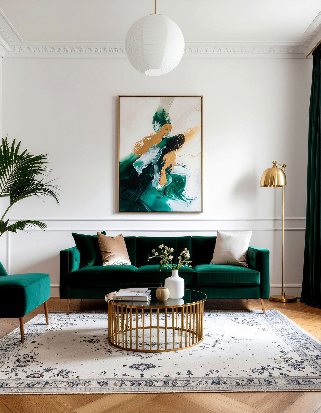 Velvet sofa living room - 30 move in ready living room ideas