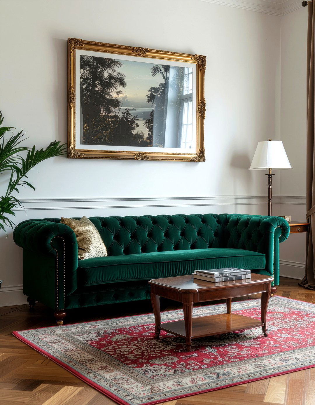 Velvet sofa living room - 30 traditional living room ideas