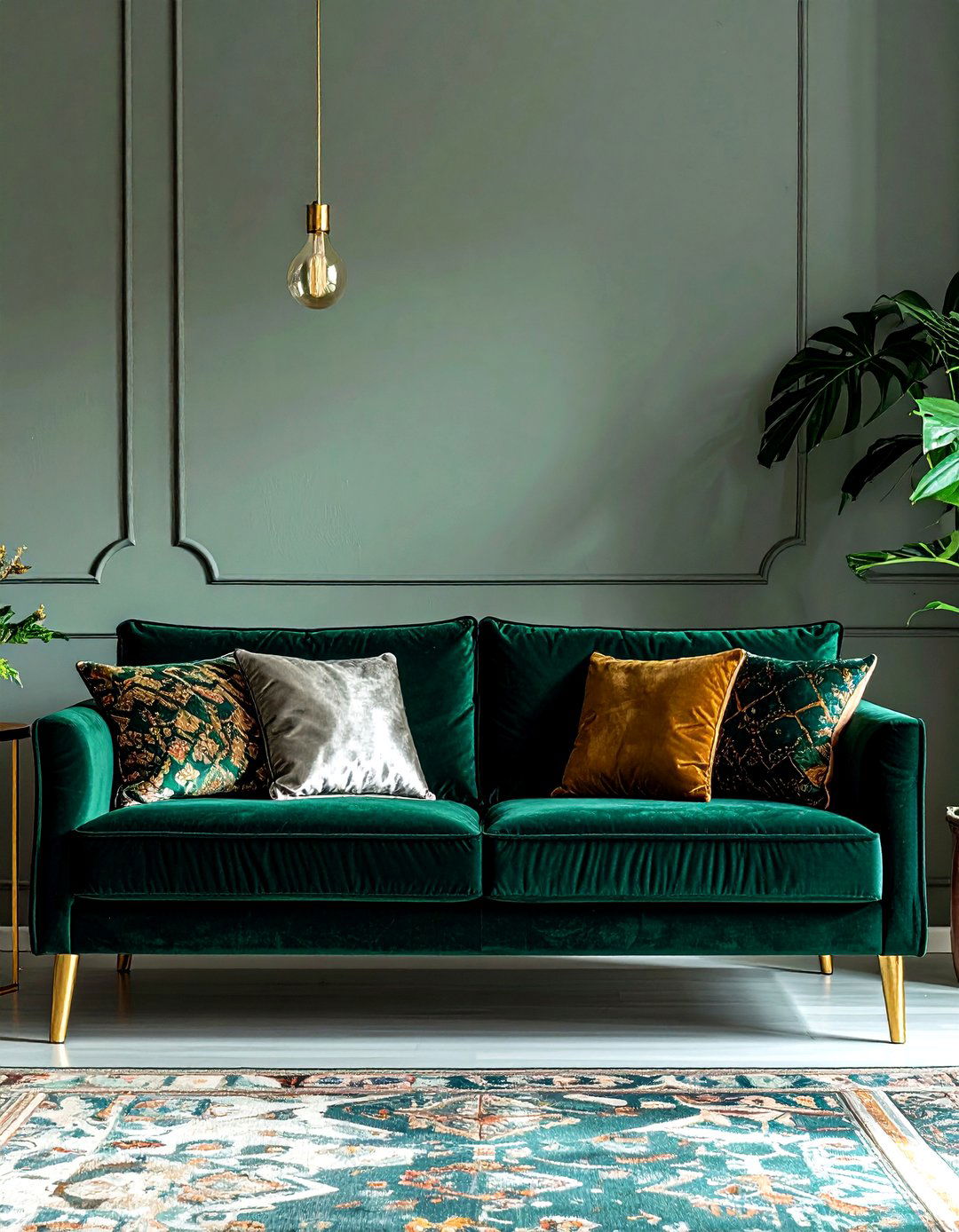 Velvet sofa styling - 30 home styling tips