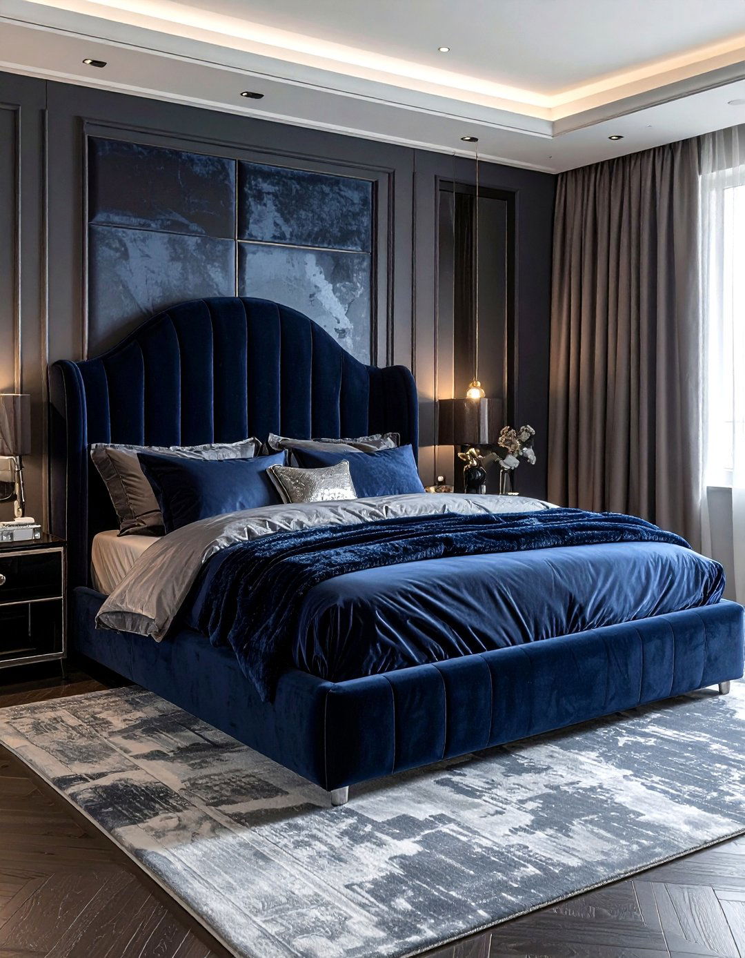 Velvet storage bed - 30 storage bed ideas