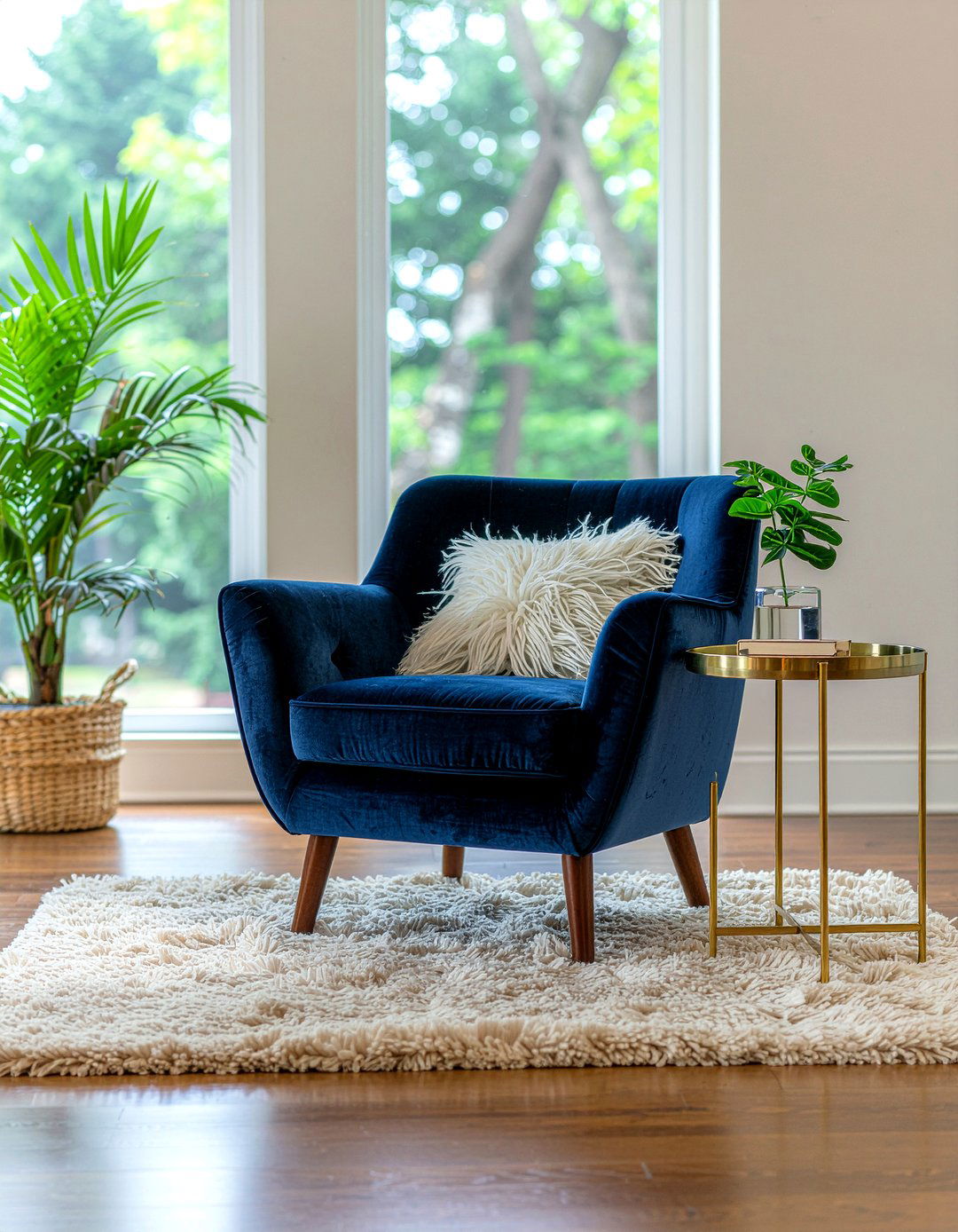 Velvet swivel chair - 30 living room accent chair ideas