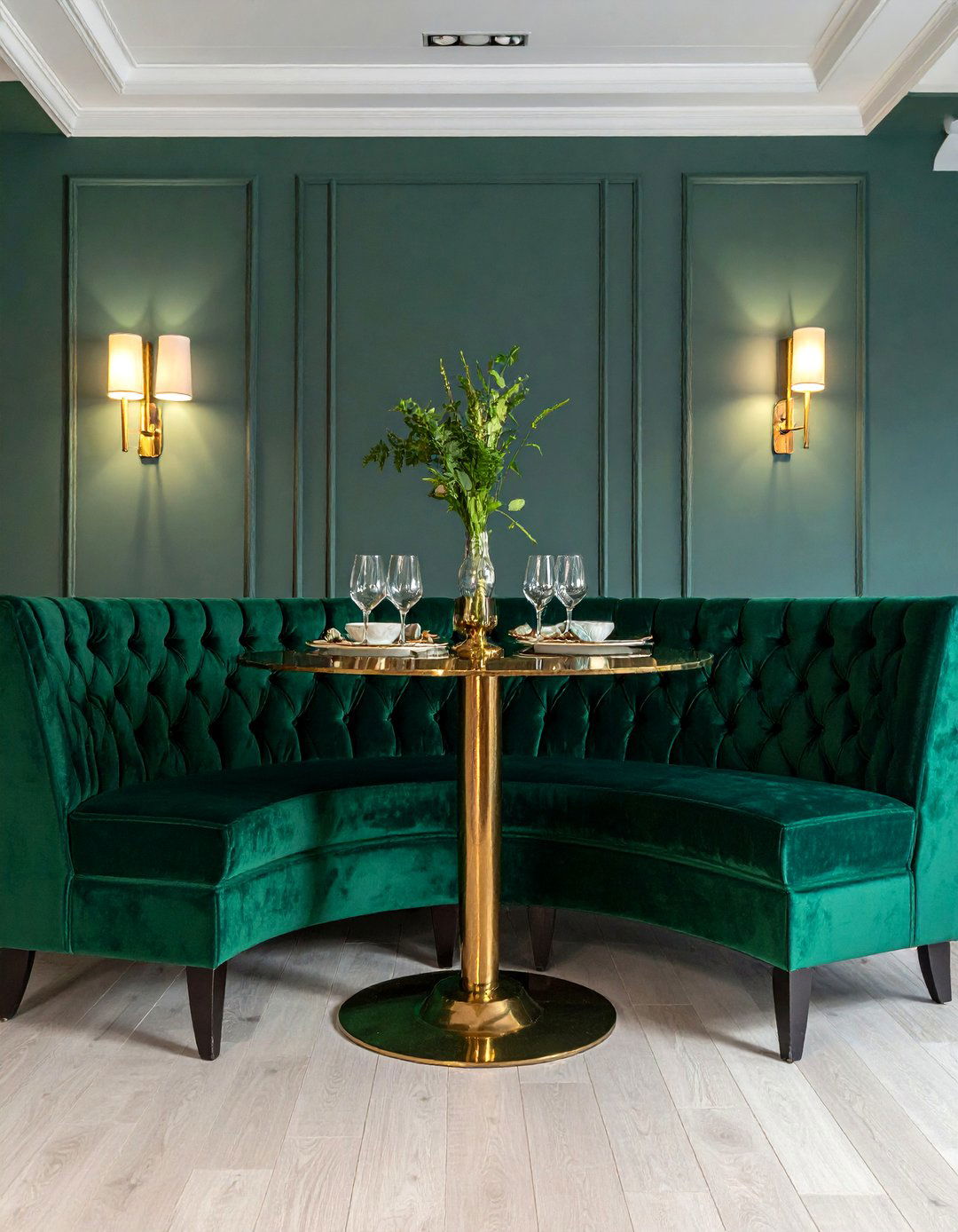 Velvet u shaped dining bench - 30 U-shaped banquette dining ideas