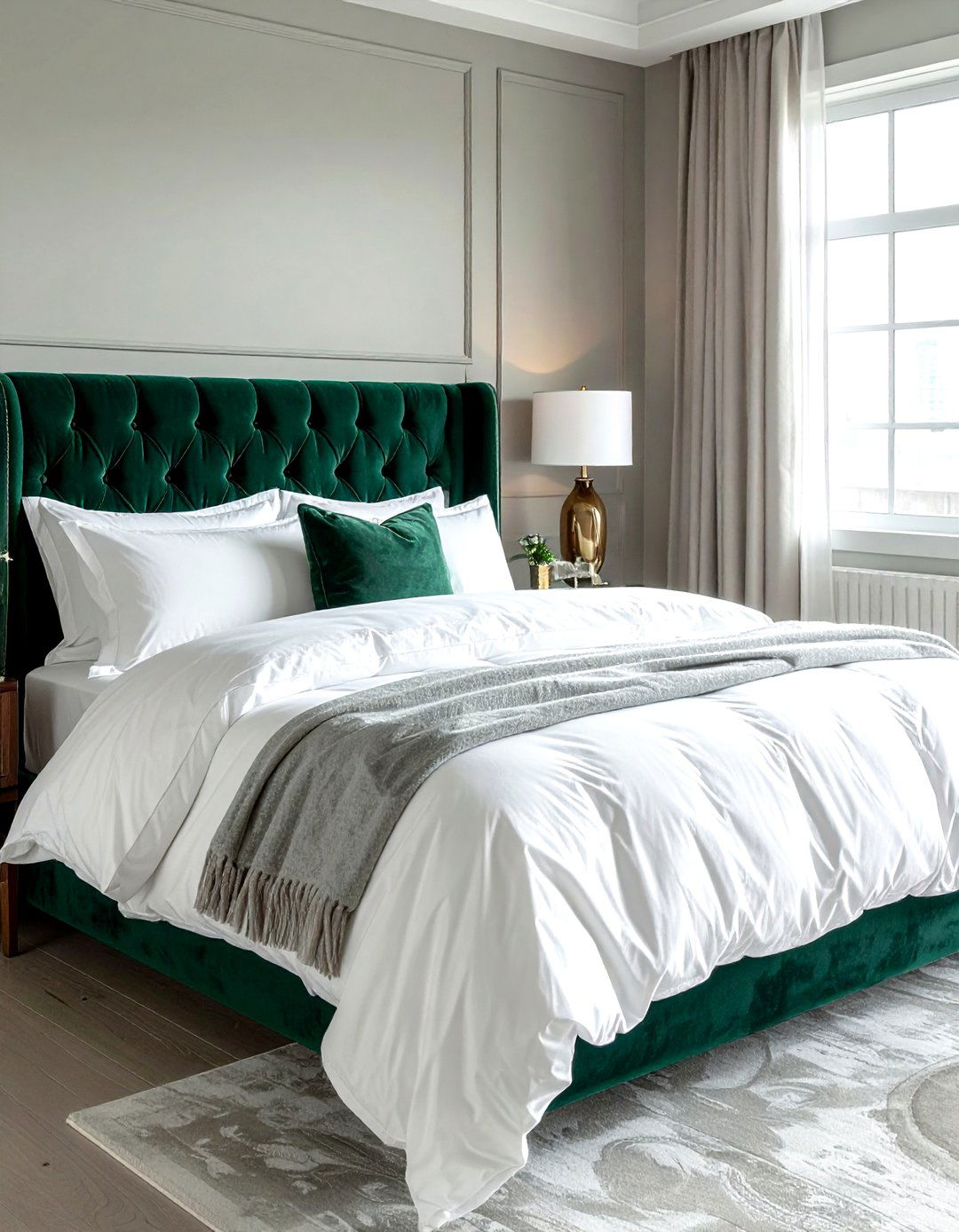 Velvet upholstered bed - 30 current decor ideas