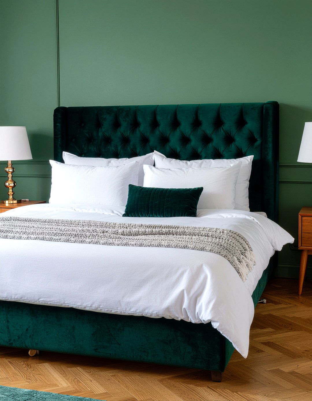 Velvet upholstered headboard - 30 Italian bedroom ideas