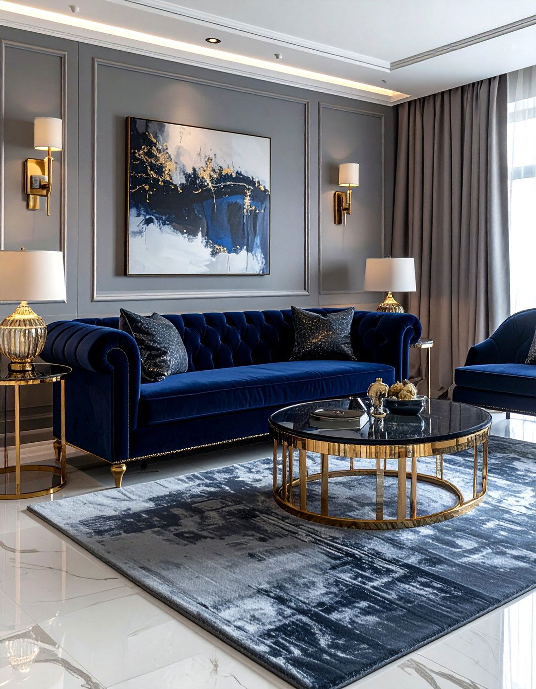 Velvet upholstery lounge - 30 refined decor ideas