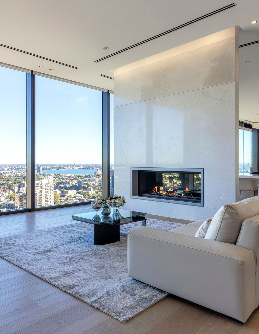 Venetian Plaster Fireplace Wall - 30 living room linear fireplace ideas