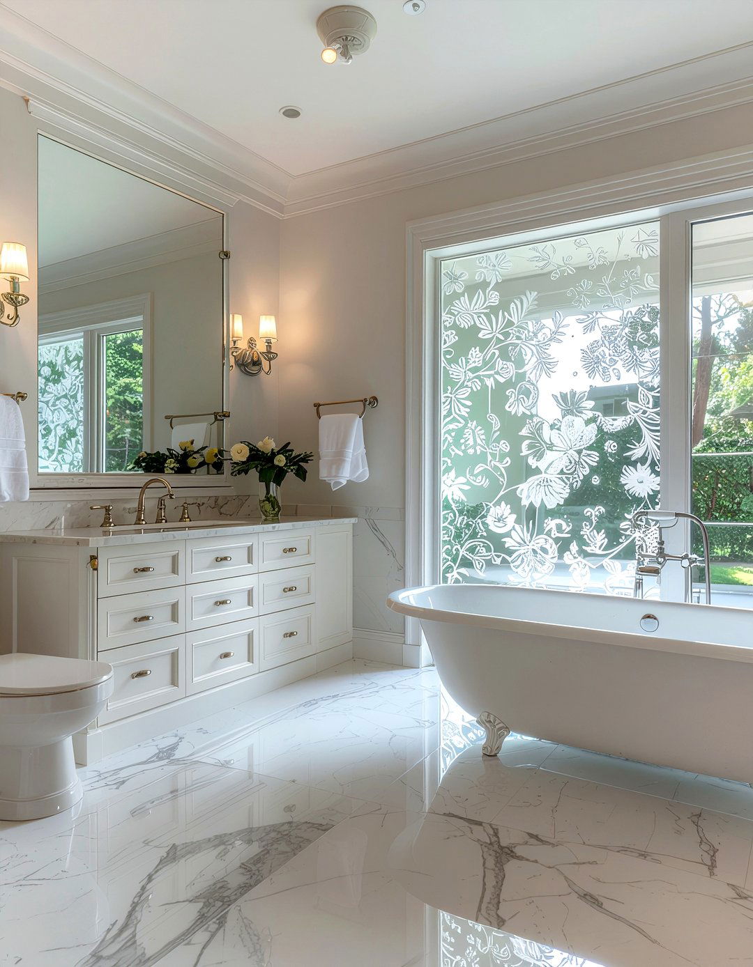 Venetian etched bathroom mirror - 30 bathroom mirror statement ideas