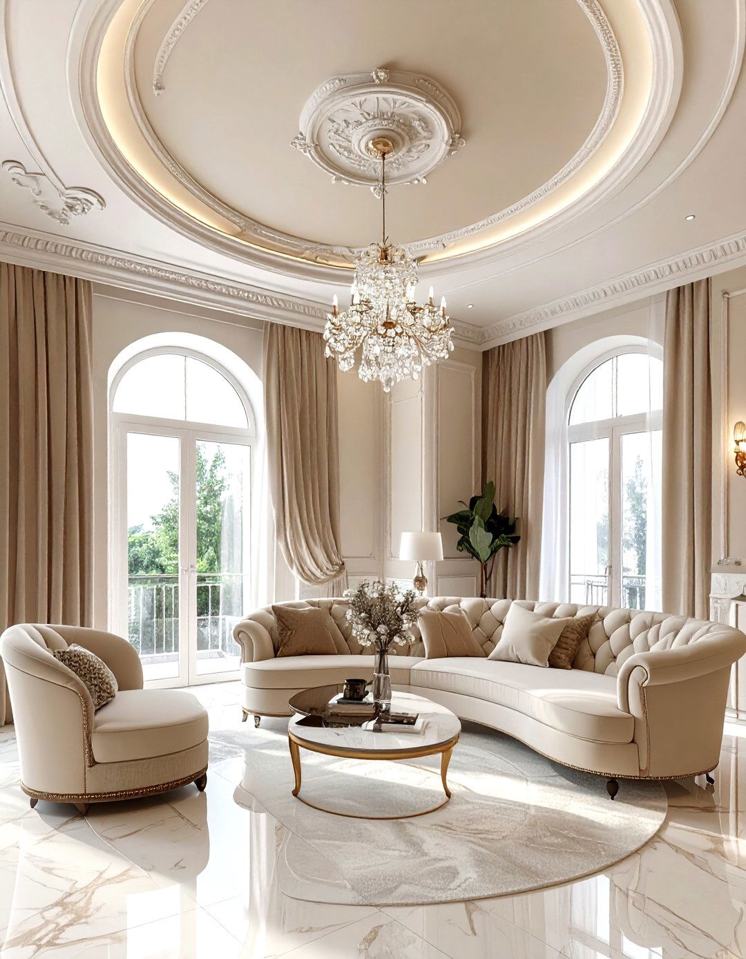 Venetian plaster ceiling - 30 living room textured ceiling ideas