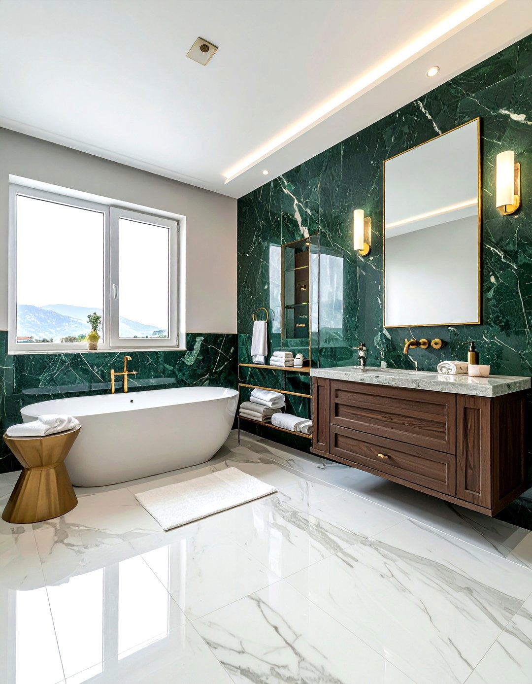 Verde alpi marble bathroom - 30 green marble bathroom ideas