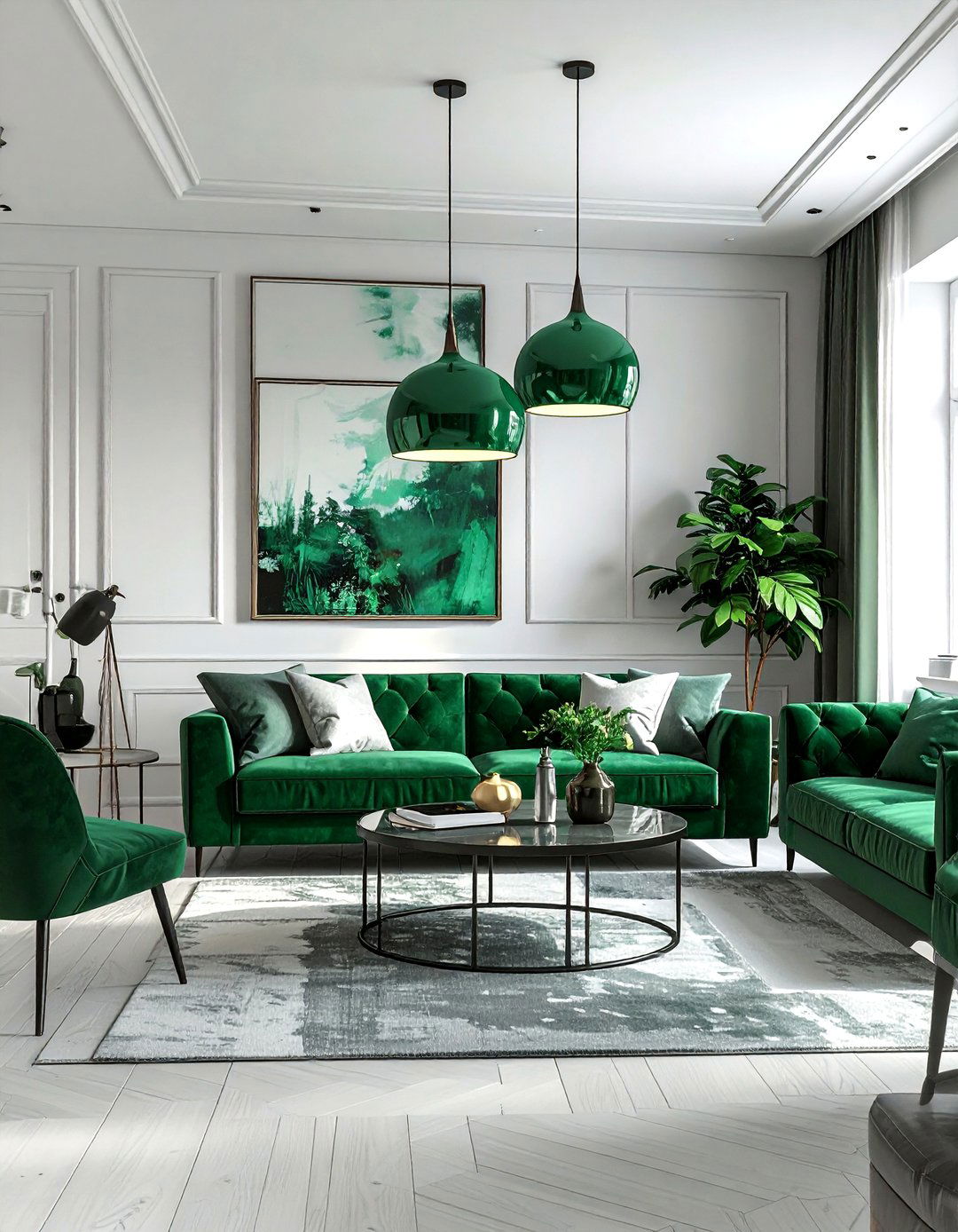 Verdigris Green Living Room - 30 scandinavian green living room ideas