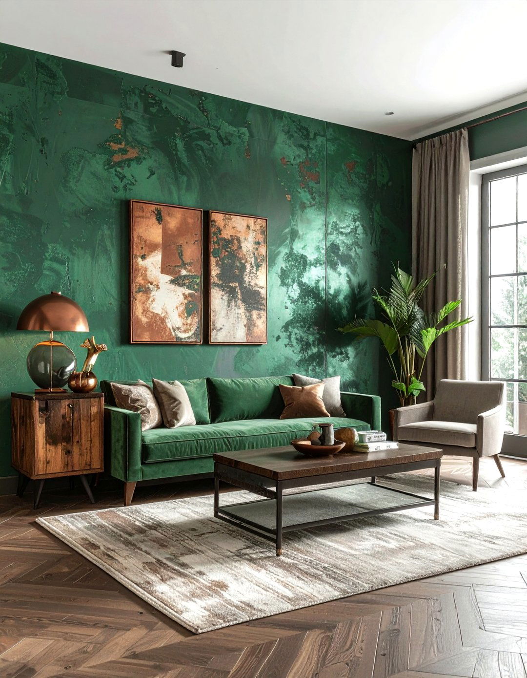 Verdigris green accent - 30 green paint color ideas