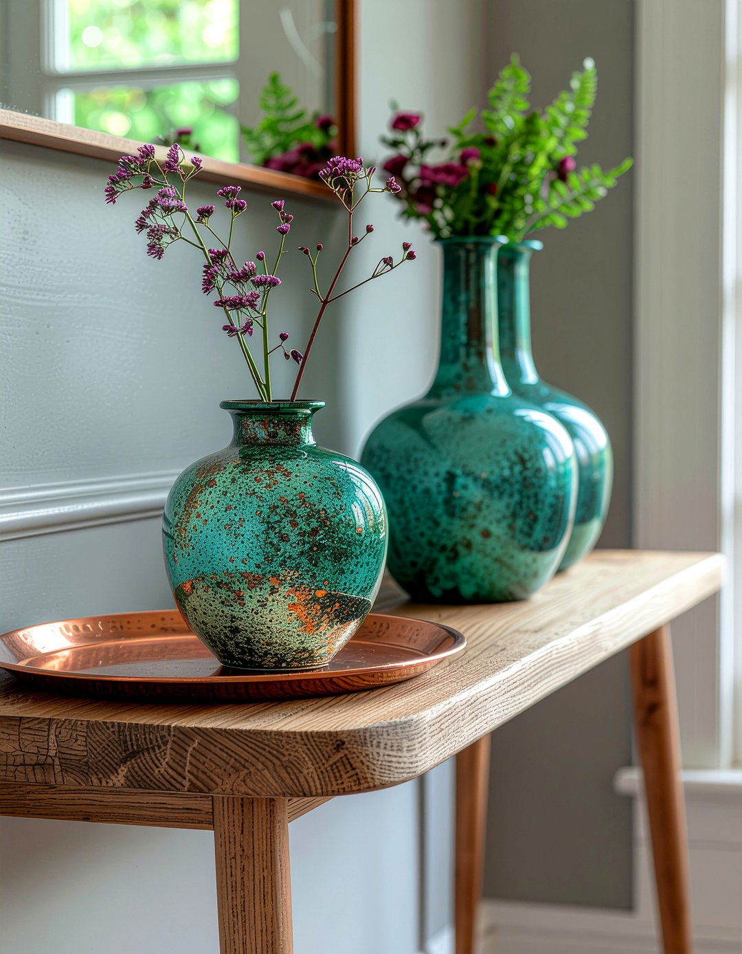 Verdigris metal accents - 30 mixed metal dining room ideas