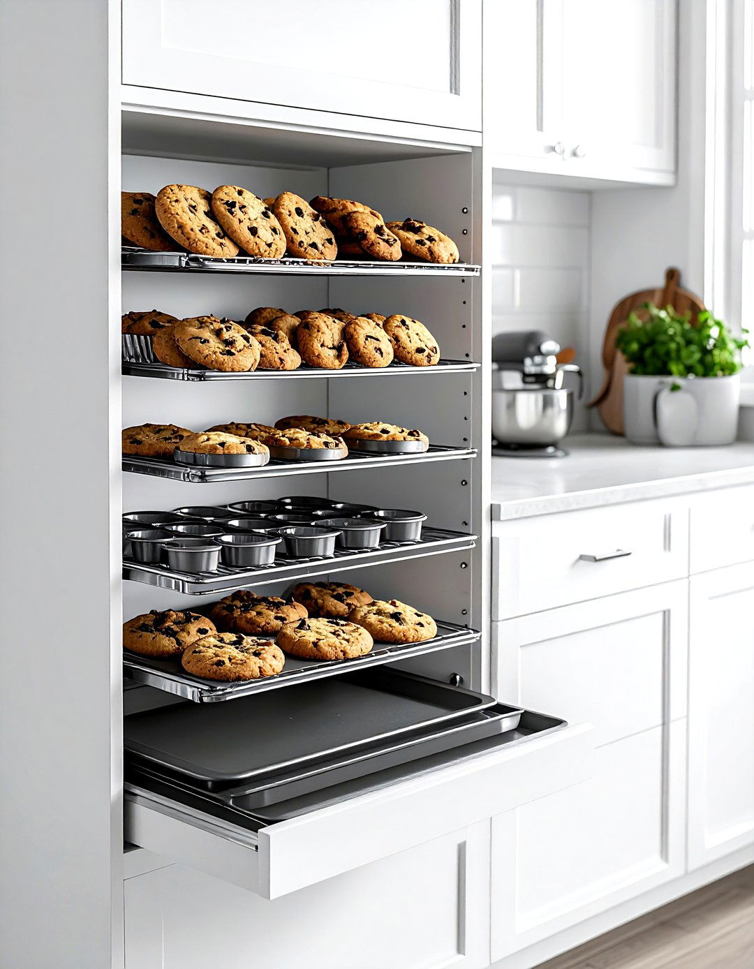 Vertical Baking Sheet Divider - 30 kitchen vertical storage ideas
