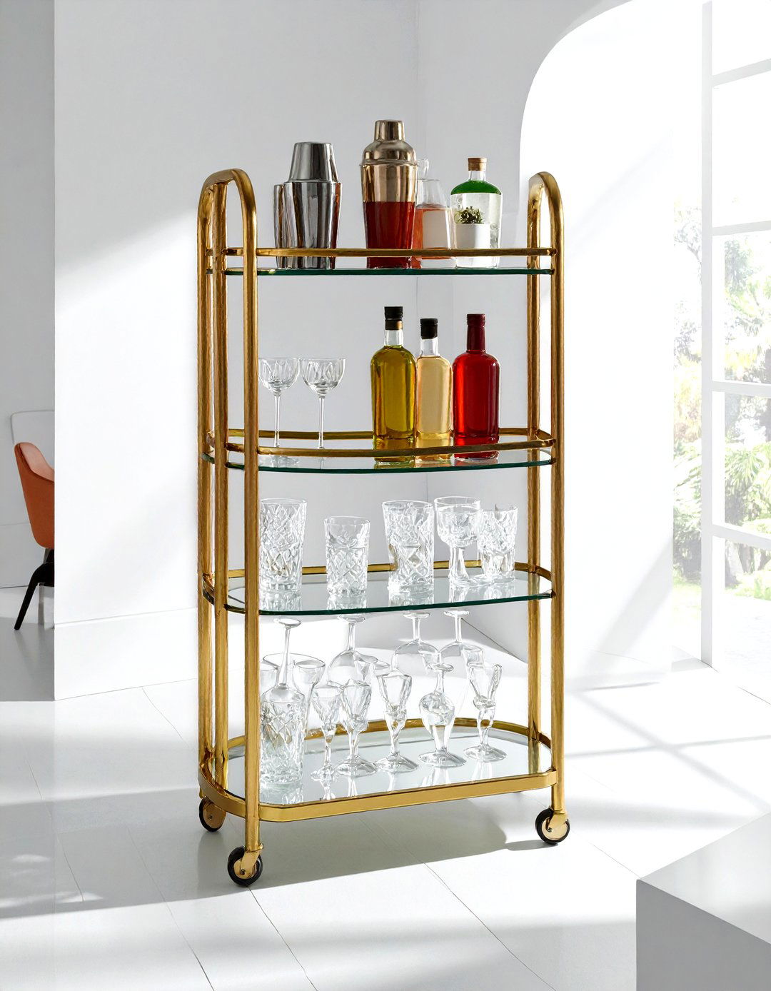 Vertical Bar Cart - 30 dining room vertical storage ideas